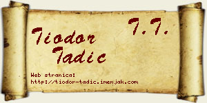 Tiodor Tadić vizit kartica